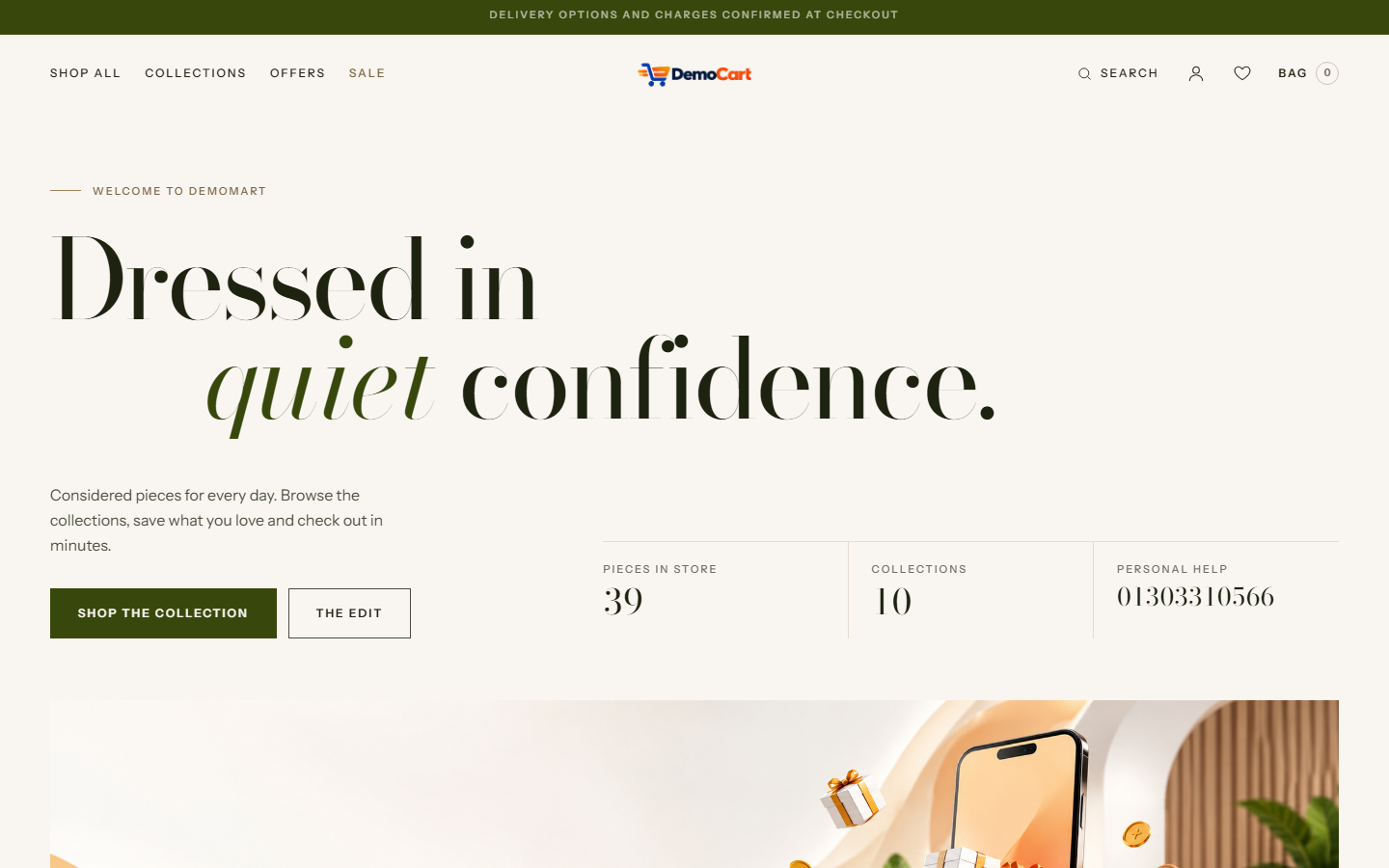 Atelier theme homepage